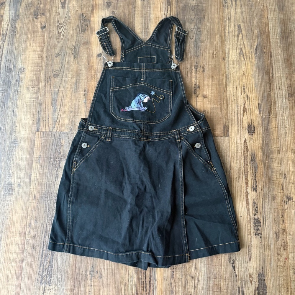 Disney Winnie The Pooh Women’s Vintage Eeyore Skirt Skort Black Overalls Size M